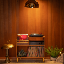 Load image into Gallery viewer, Walnut "A-Side" Vinyl Record Storage Cabinet