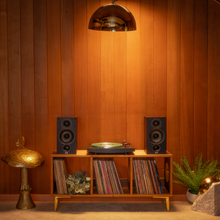 Load image into Gallery viewer, Walnut "B-Side" Vinyl Record Console