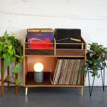 Load image into Gallery viewer, Walnut "Double Sidekick" Vinyl Record Storage Cabinet