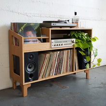 Load image into Gallery viewer, White Oak "Headliner" Vinyl Record Storage Cabinet