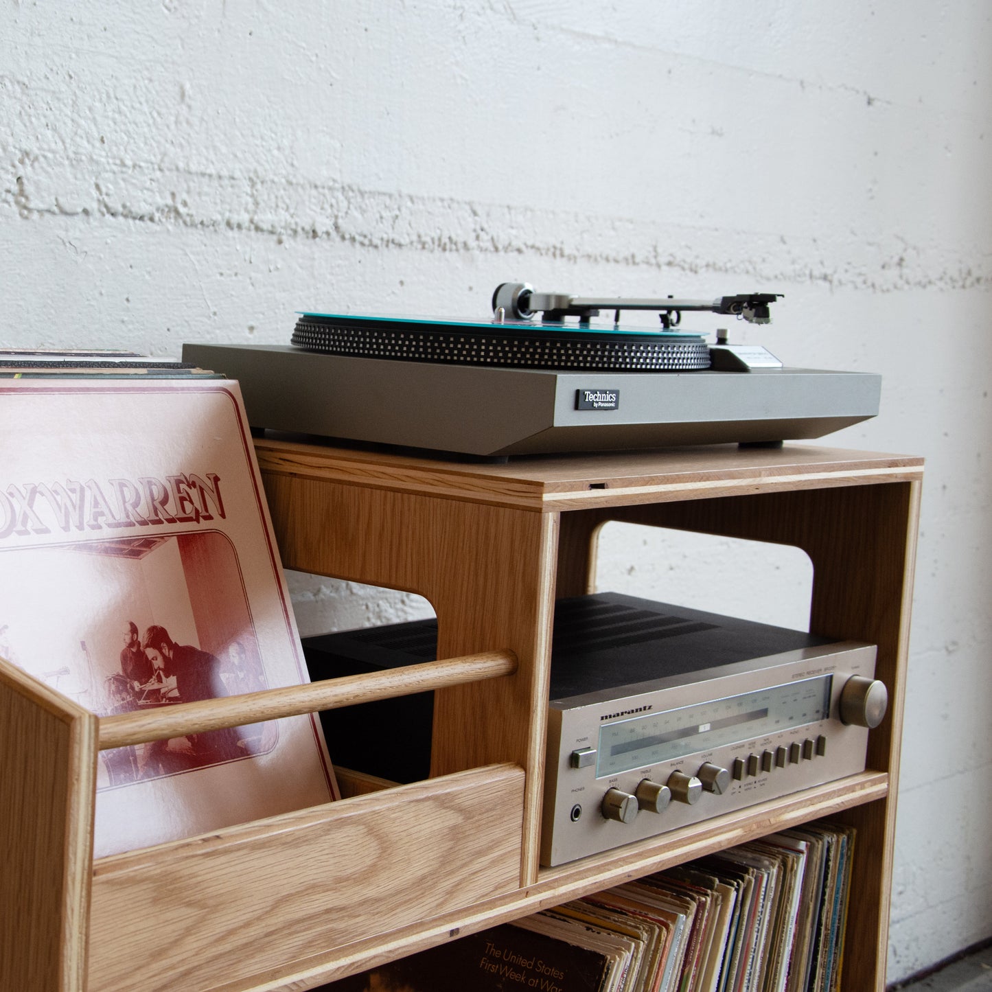 White Oak "A-Side" Vinyl Record Storage Cabinet