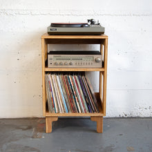 Load image into Gallery viewer, White Oak "Encore" Vinyl Record Turntable Cabinet