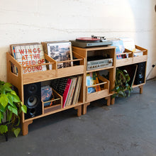 Load image into Gallery viewer, White Oak "Encore" Vinyl Record Turntable Cabinet