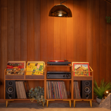 Load image into Gallery viewer, Walnut "Double Sidekick" Vinyl Record Storage Cabinet
