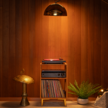 Load image into Gallery viewer, Walnut "Encore" Vinyl Record Turntable Cabinet