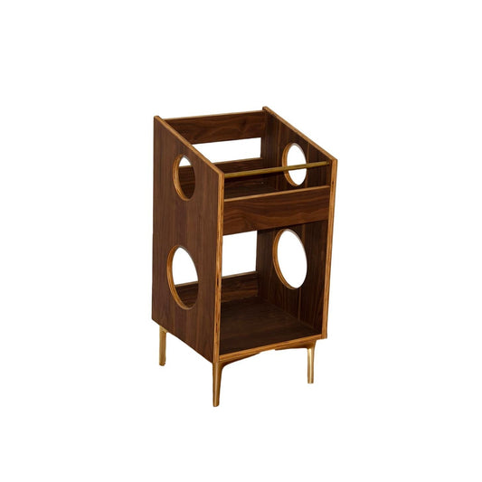 Walnut "Sidekick" Vinyl Record Storage Cabinet
