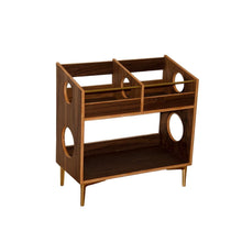 Load image into Gallery viewer, Walnut "Double Sidekick" Vinyl Record Storage Cabinet