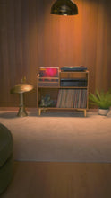 Load and play video in Gallery viewer, Walnut "A-Side" Vinyl Record Storage Cabinet