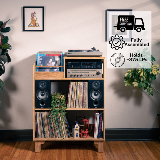 White Oak "Spotlight" Vinyl Record Storage Cabinet
