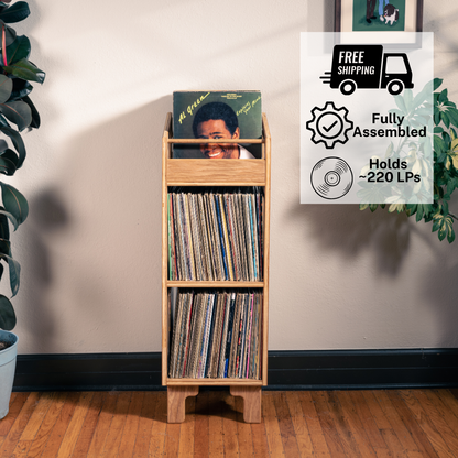White Oak "Runout" Vinyl Record Storage Cabinet