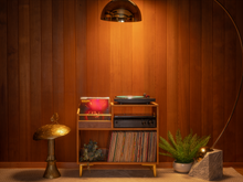 Load image into Gallery viewer, &quot;The A-Side&quot; Walnut Vinyl Record Storage Cabinet
