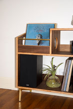 Load image into Gallery viewer, &quot;The Headliner&quot; Walnut Vinyl Record Storage Cabinet
