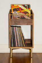 Load image into Gallery viewer, &quot;The Sidekick&quot; Walnut Vinyl Record Storage Cabinet
