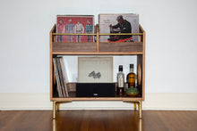 Load image into Gallery viewer, &quot;The Double Sidekick&quot; Walnut Vinyl Record Storage Cabinet
