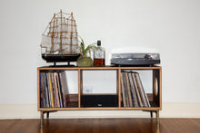 Load image into Gallery viewer, &quot;The B-Side&quot; Walnut Vinyl Record Console
