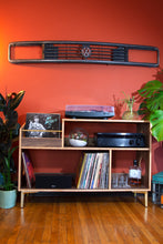 Load image into Gallery viewer, &quot;The Headliner&quot; Walnut Vinyl Record Storage Cabinet
