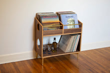 Load image into Gallery viewer, &quot;The Double Sidekick&quot; Walnut Vinyl Record Storage Cabinet
