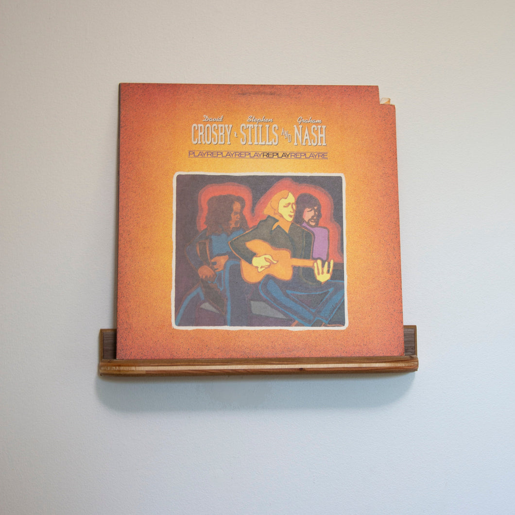 Floating Walnut Vinyl Record Display Shelf