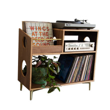 Load image into Gallery viewer, Walnut &quot;A-Side&quot; Vinyl Record Storage Cabinet

