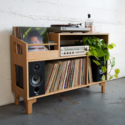 White Oak "Headliner" Vinyl Record Storage Cabinet