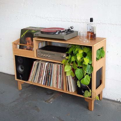 White Oak "Headliner" Vinyl Record Storage Cabinet