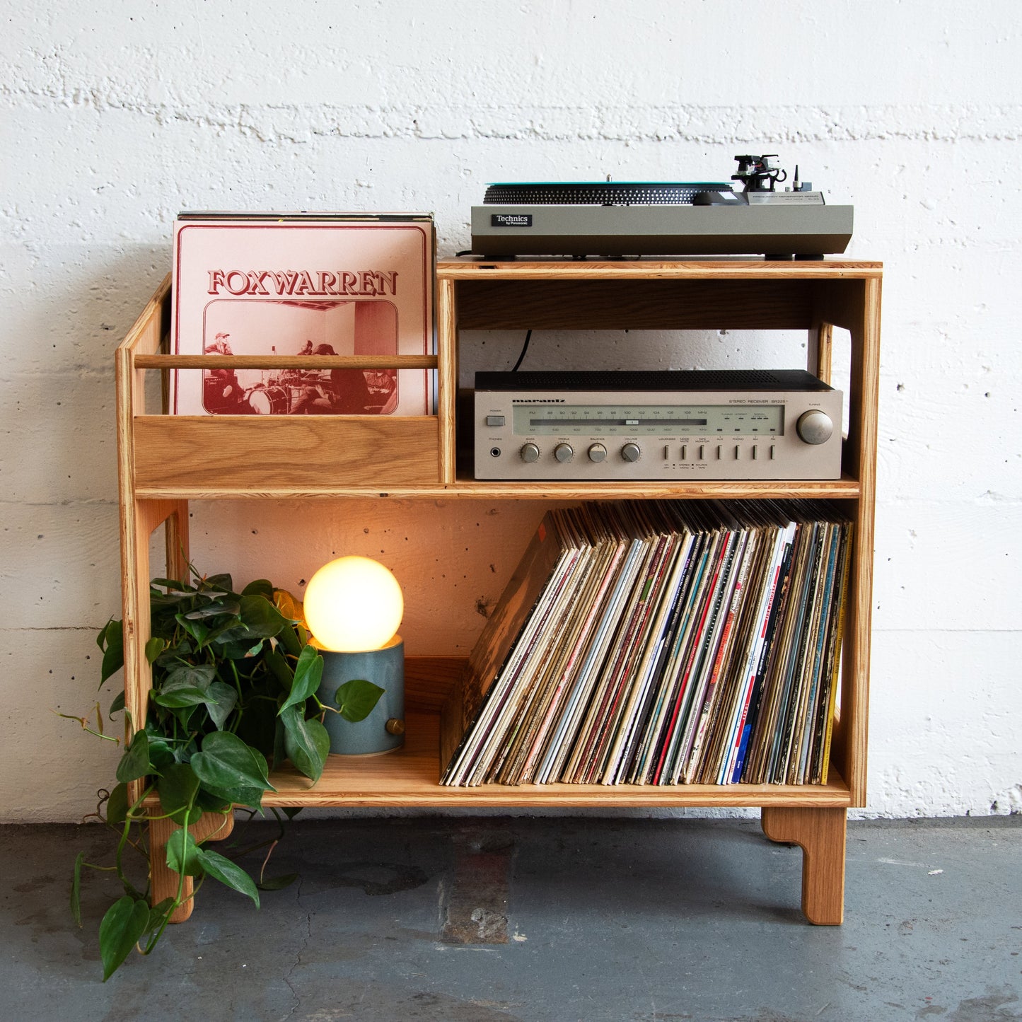 White Oak "A-Side" Vinyl Record Storage Cabinet