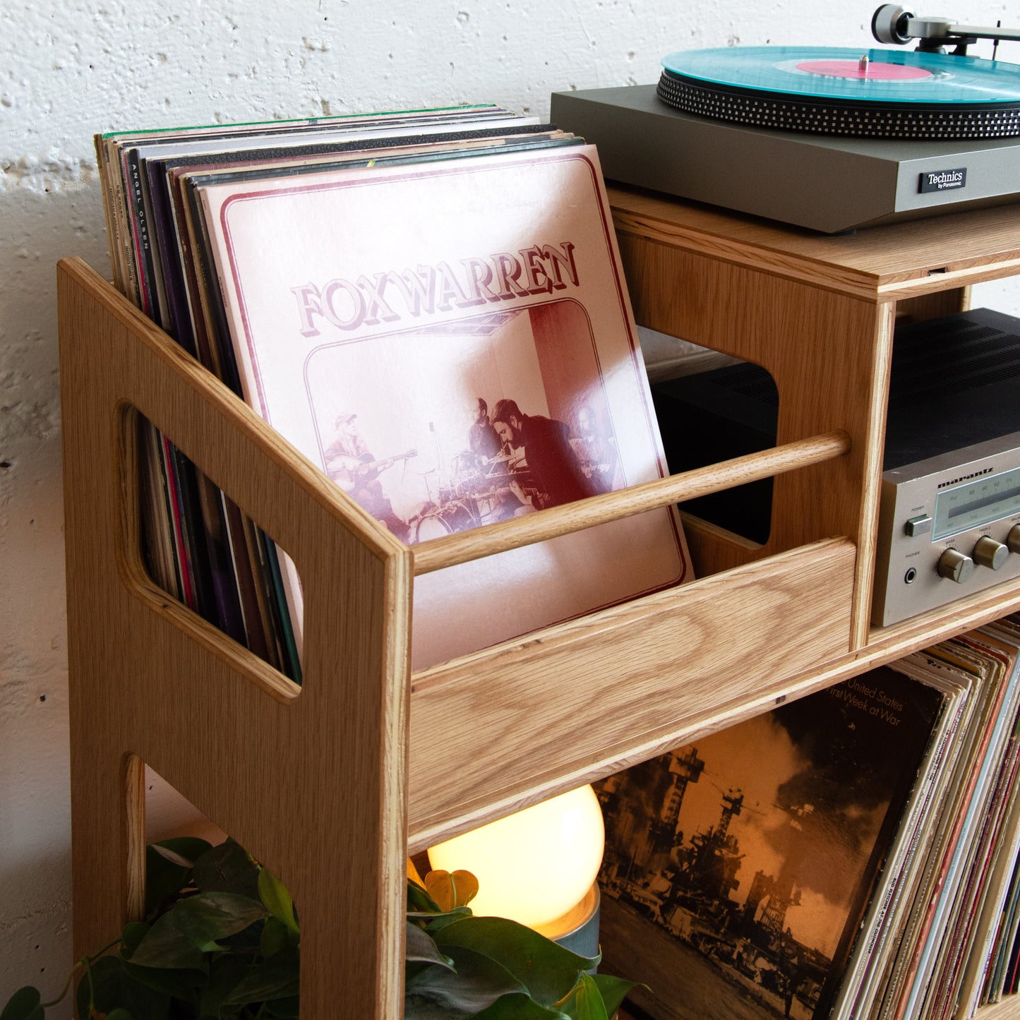 White Oak "Headliner" Vinyl Record Storage Cabinet