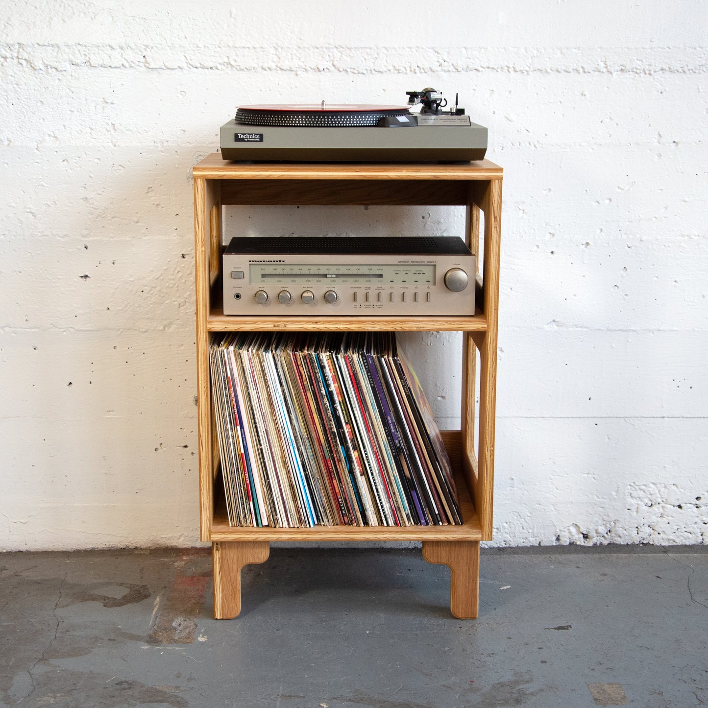 White Oak "Encore" Vinyl Record Turntable Cabinet