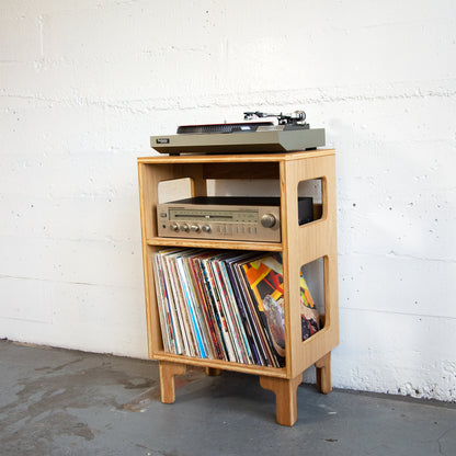 White Oak "Encore" Vinyl Record Turntable Cabinet