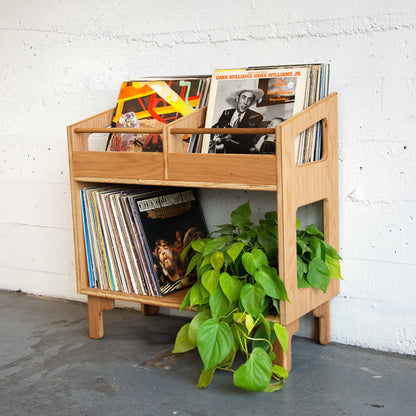 White Oak "Double Sidekick" Vinyl Record Storage Cabinet