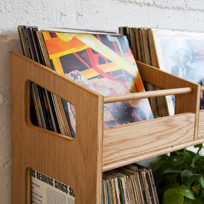 White Oak "Double Sidekick" Vinyl Record Storage Cabinet
