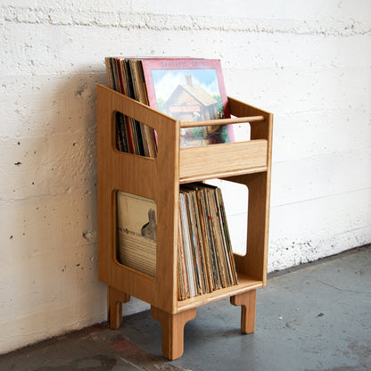 White Oak "Sidekick" Vinyl Record Storage Cabinet