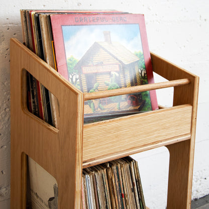 White Oak "Sidekick" Vinyl Record Storage Cabinet
