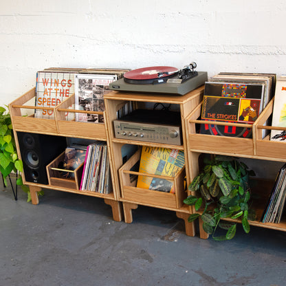 White Oak "Encore" Vinyl Record Turntable Cabinet