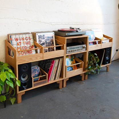 White Oak "Encore" Vinyl Record Turntable Cabinet