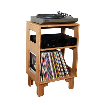 White Oak "Encore" Vinyl Record Turntable Cabinet