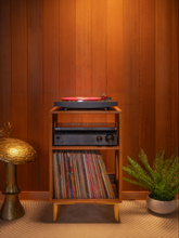 Load image into Gallery viewer, &quot;The Encore&quot; Walnut Vinyl Record Turntable Cabinet
