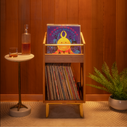 Walnut "Sidekick" Vinyl Record Storage Cabinet