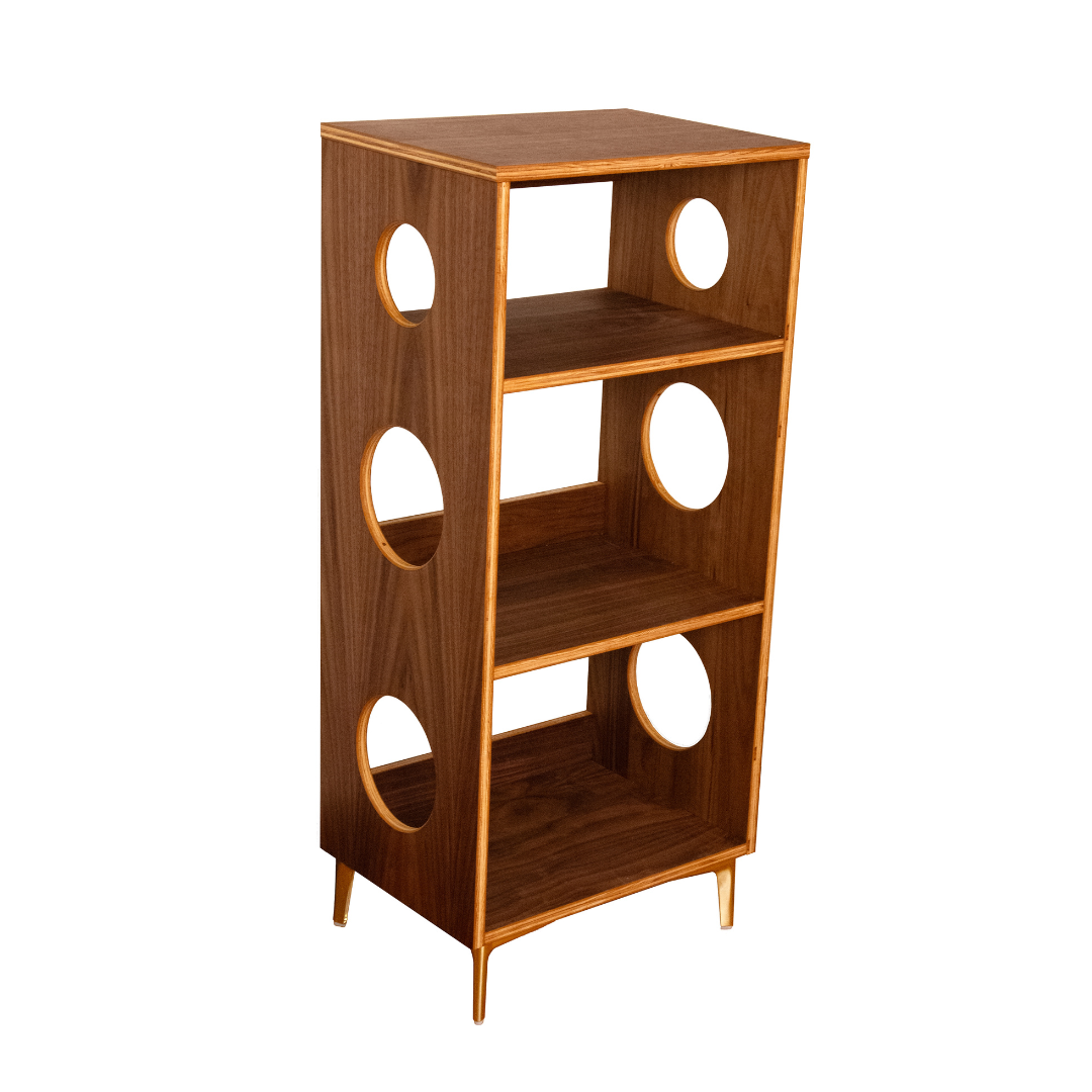 Walnut "Setlist" Vinyl Record Turntable Cabinet