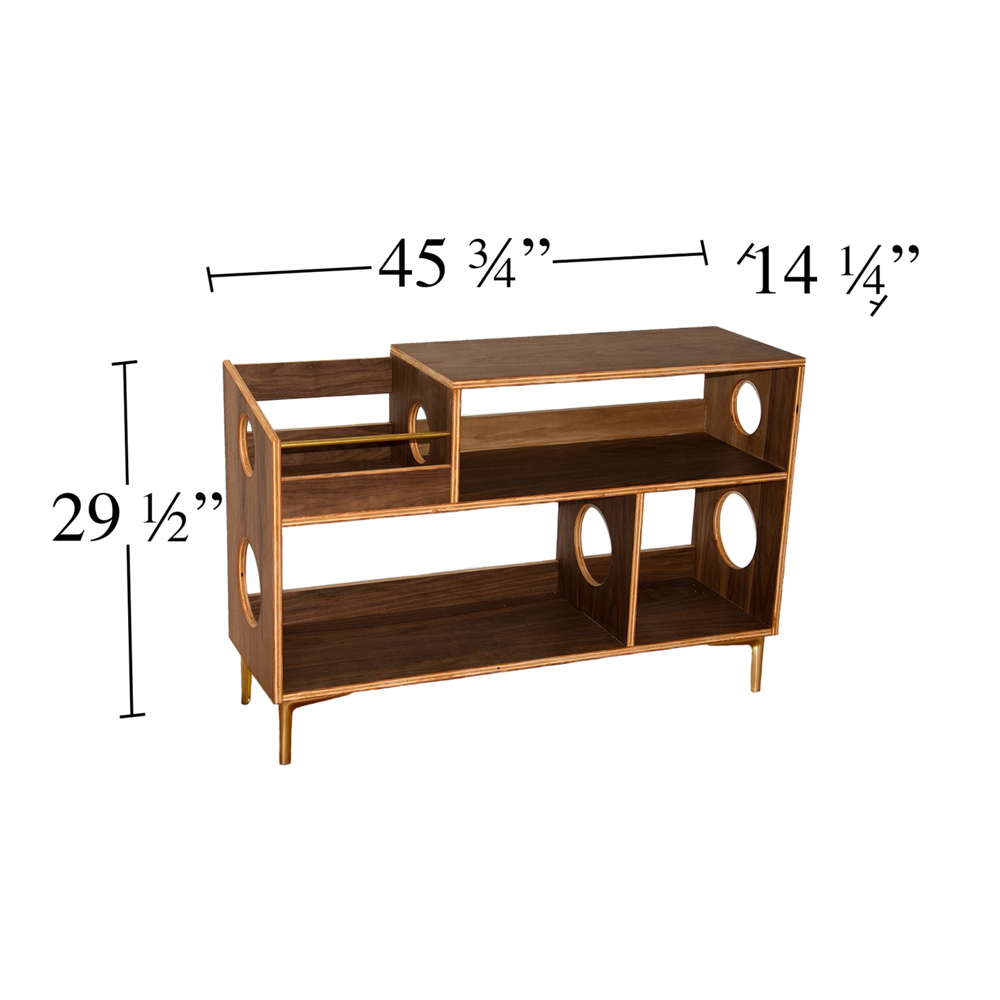Walnut "Headliner" Vinyl Record Storage Cabinet