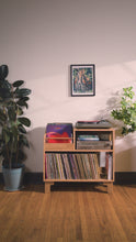 Load and play video in Gallery viewer, White Oak &quot;A-Side&quot; Vinyl Record Storage Cabinet
