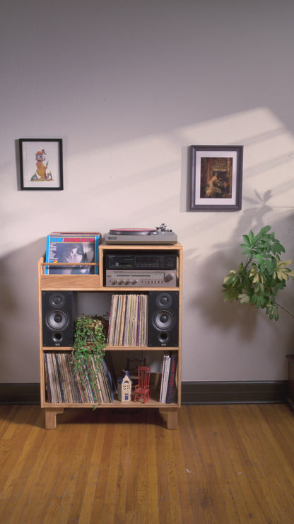 White Oak "Spotlight" Vinyl Record Storage Cabinet