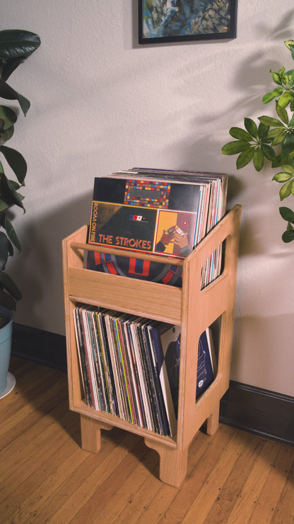 White oak record storage furniture