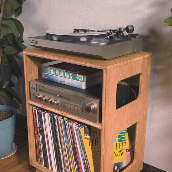 White oak record storage furniture